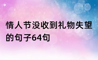 情人節沒收到禮物失望的句子64句