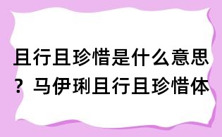 且行且珍惜是什么意思？馬伊琍且行且珍惜體