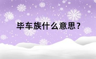 畢車族什么意思？
