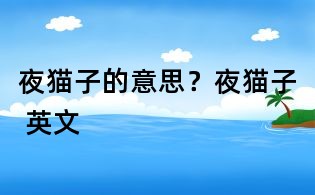 夜貓子的意思？夜貓子 英文