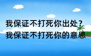 我保證不打死你出處？我保證不打死你的意思