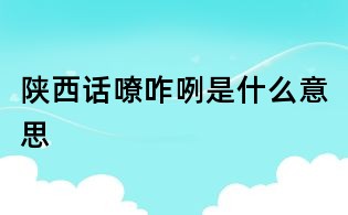陜西話嘹咋咧是什么意思