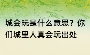 城會玩是什么意思？你們城里人真會玩出處