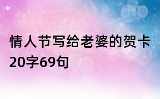 情人節寫給老婆的賀卡20字69句