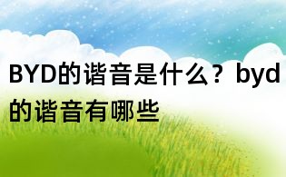 BYD的諧音是什么？byd的諧音有哪些