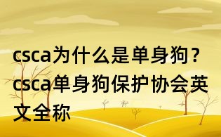 csca為什么是單身狗？csca單身狗保護(hù)協(xié)會(huì)英文全稱