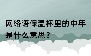 網(wǎng)絡(luò)語保溫杯里的中年是什么意思？
