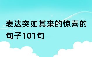 表達突如其來的驚喜的句子101句