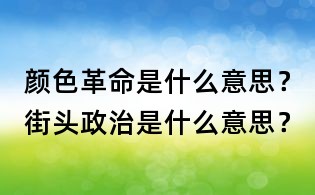 顏色革命是什么意思？街頭政治是什么意思？