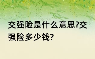 交強(qiáng)險(xiǎn)是什么意思?交強(qiáng)險(xiǎn)多少錢?