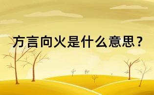 方言向火是什么意思？