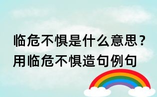 臨危不懼是什么意思?用臨危不懼造句例句