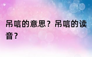 吊唁的意思？吊唁的讀音？