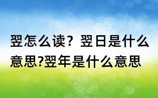翌怎么讀？翌日是什么意思?翌年是什么意思
