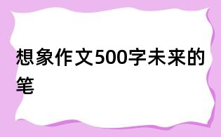想象作文500字：未來的筆