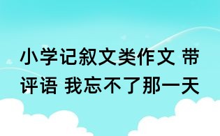 小學(xué)記敘文類作文 帶評(píng)語(yǔ) 我忘不了那一天